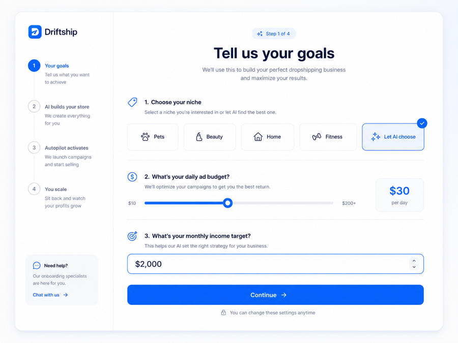 Step 1: pick a niche, set your budget and income target